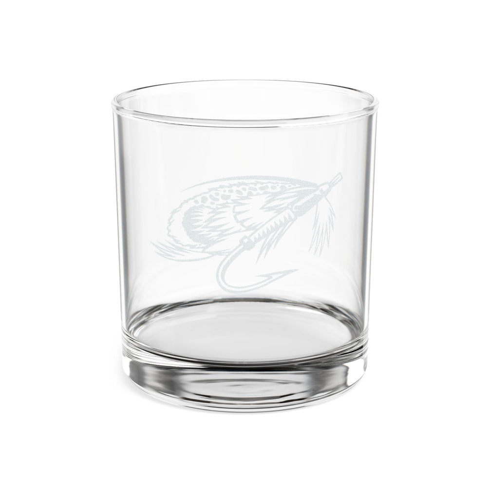 Engraved Whiskey Glass 10.5oz — Fly Fishing Lure Design