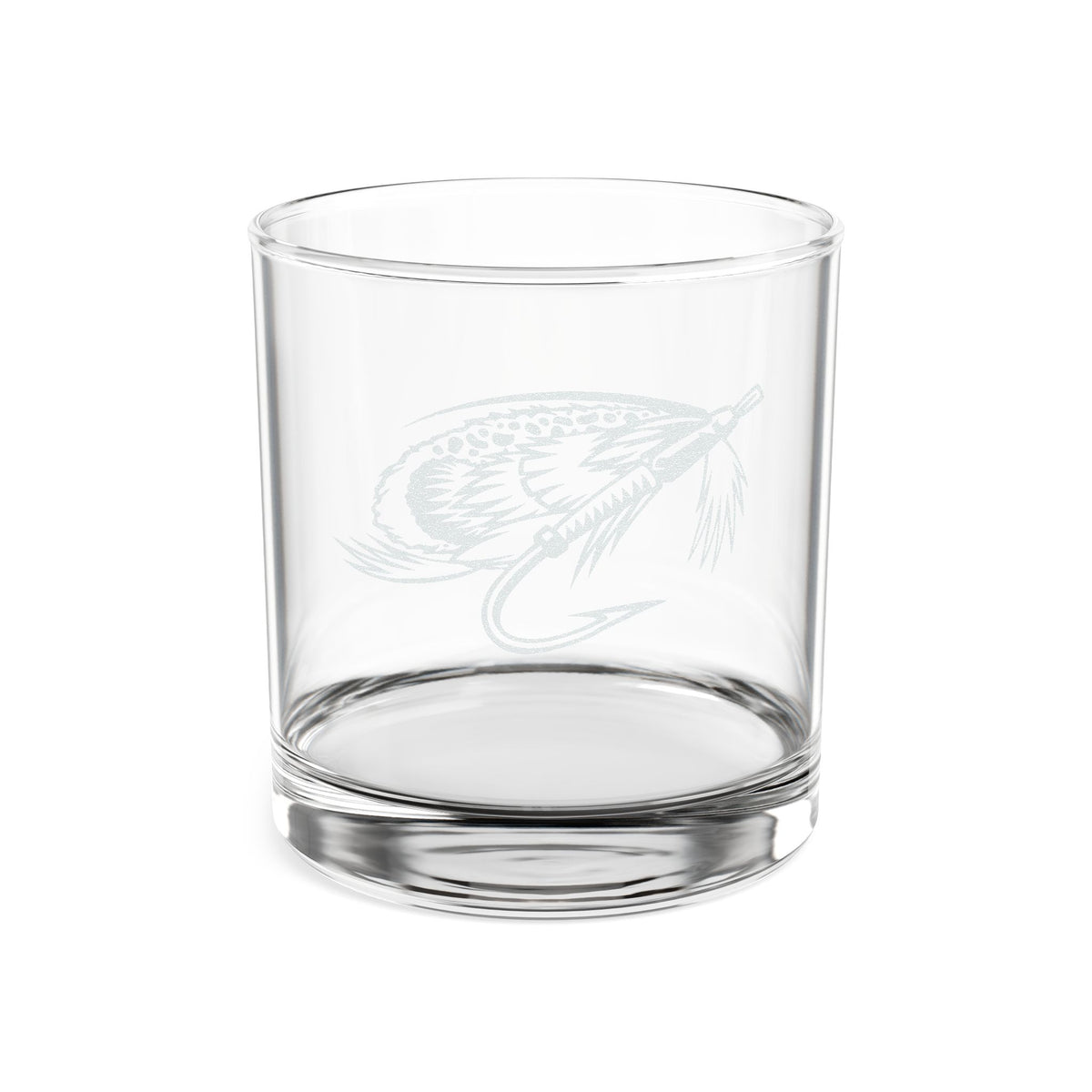 Engraved Whiskey Glass 10.5oz — Fly Fishing Lure Design