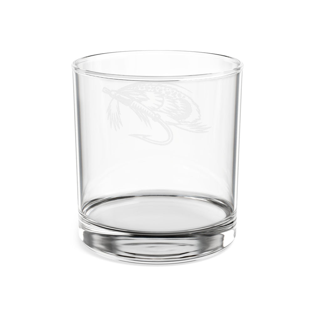 Engraved Whiskey Glass 10.5oz — Fly Fishing Lure Design