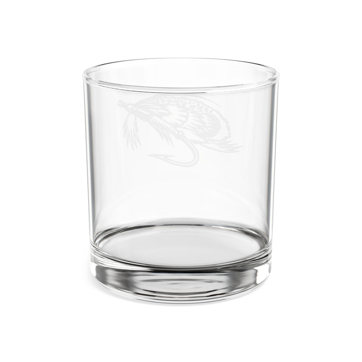 Engraved Whiskey Glass 10.5oz — Fly Fishing Lure Design