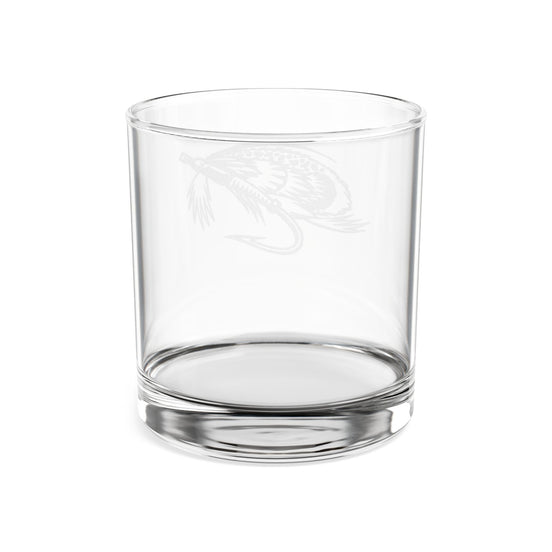 Engraved Whiskey Glass 10.5oz — Fly Fishing Lure Design