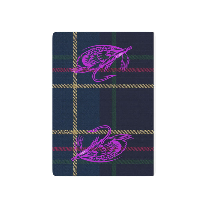 Tartan Fly Fishing Poker Playing Cards — Purple Flies on Plaid Back, Casino-Quality Deck