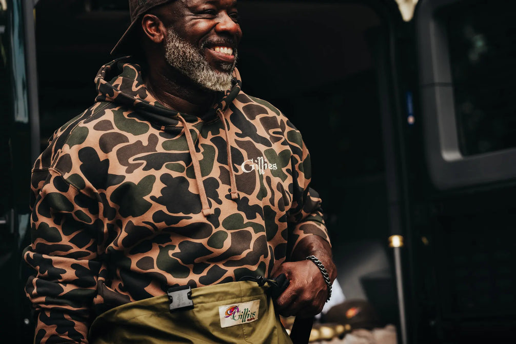 PRE-ORDER: THE McGAVOCK FUR TROUT HOODIE - CAMO
