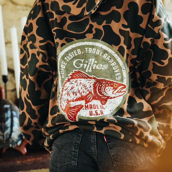 PRE-ORDER: THE McGAVOCK FUR TROUT HOODIE - CAMO