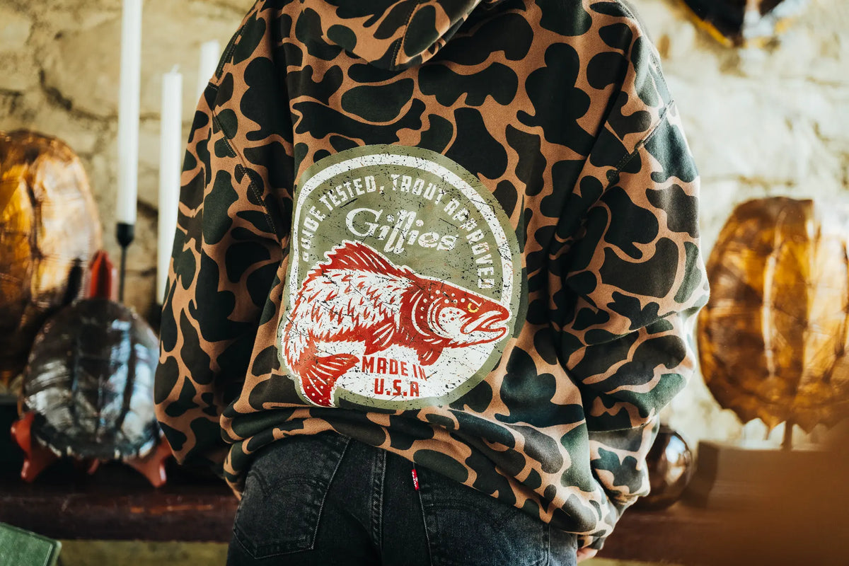 PRE-ORDER: THE McGAVOCK FUR TROUT HOODIE - CAMO