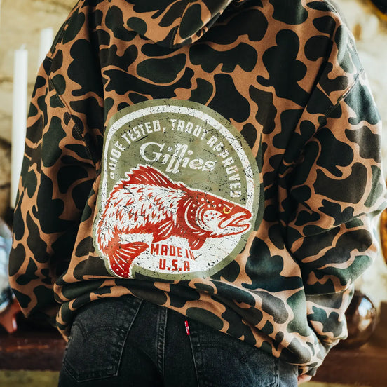 PRE-ORDER: THE McGAVOCK FUR TROUT HOODIE - CAMO
